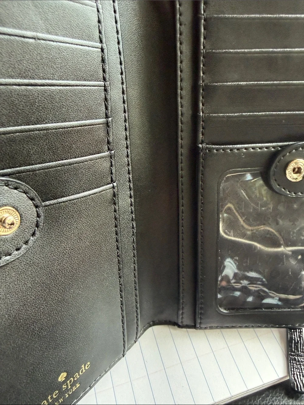 Kate Spade Stacy Wallet Black Patent Leather